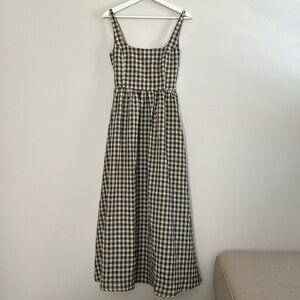 Princess Polly Gingham Cartmel Check Maxi Dress Black / Cream Petite - US 4